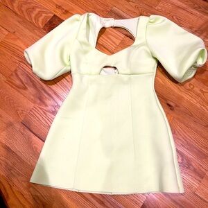 Lime green ASOS Puffy sleeve dress